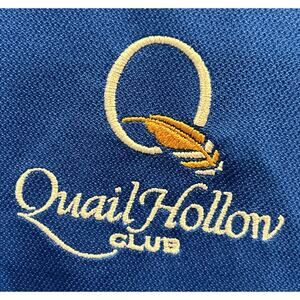 Men’s QUAIL HOLLOW CLUB Blue Short Sleeve Polo Shirt Size L *B7